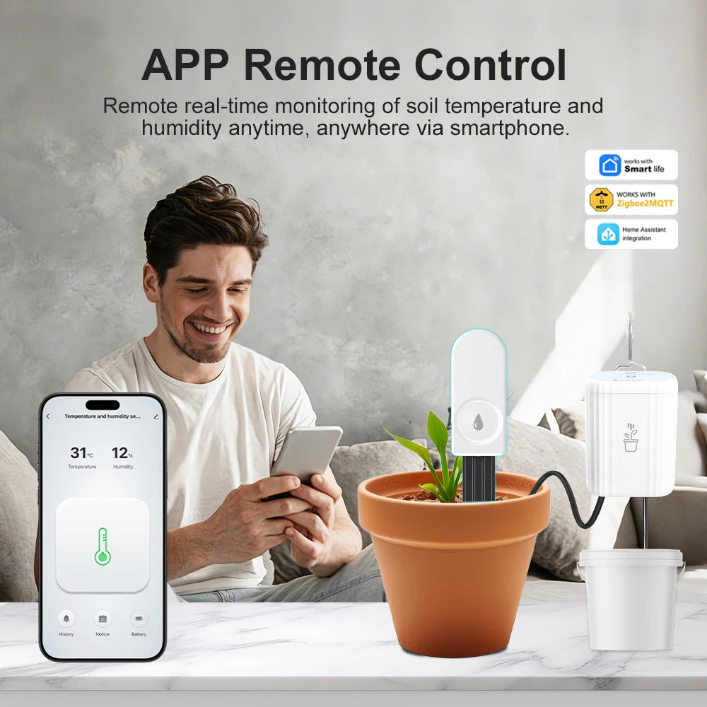 Plugwell™ Kabelloser Bodenfeuchte- und Temperatursensor für intelligente Bewässerung