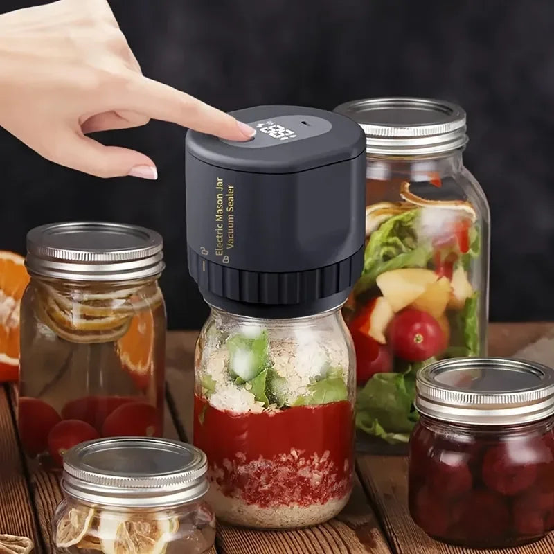 Elektrisches Vakuumier-Set für Einmachgläser, kabellos, für Einmachgläser mit weitem Öffnungsschnitt zur Fermentation mit Mason