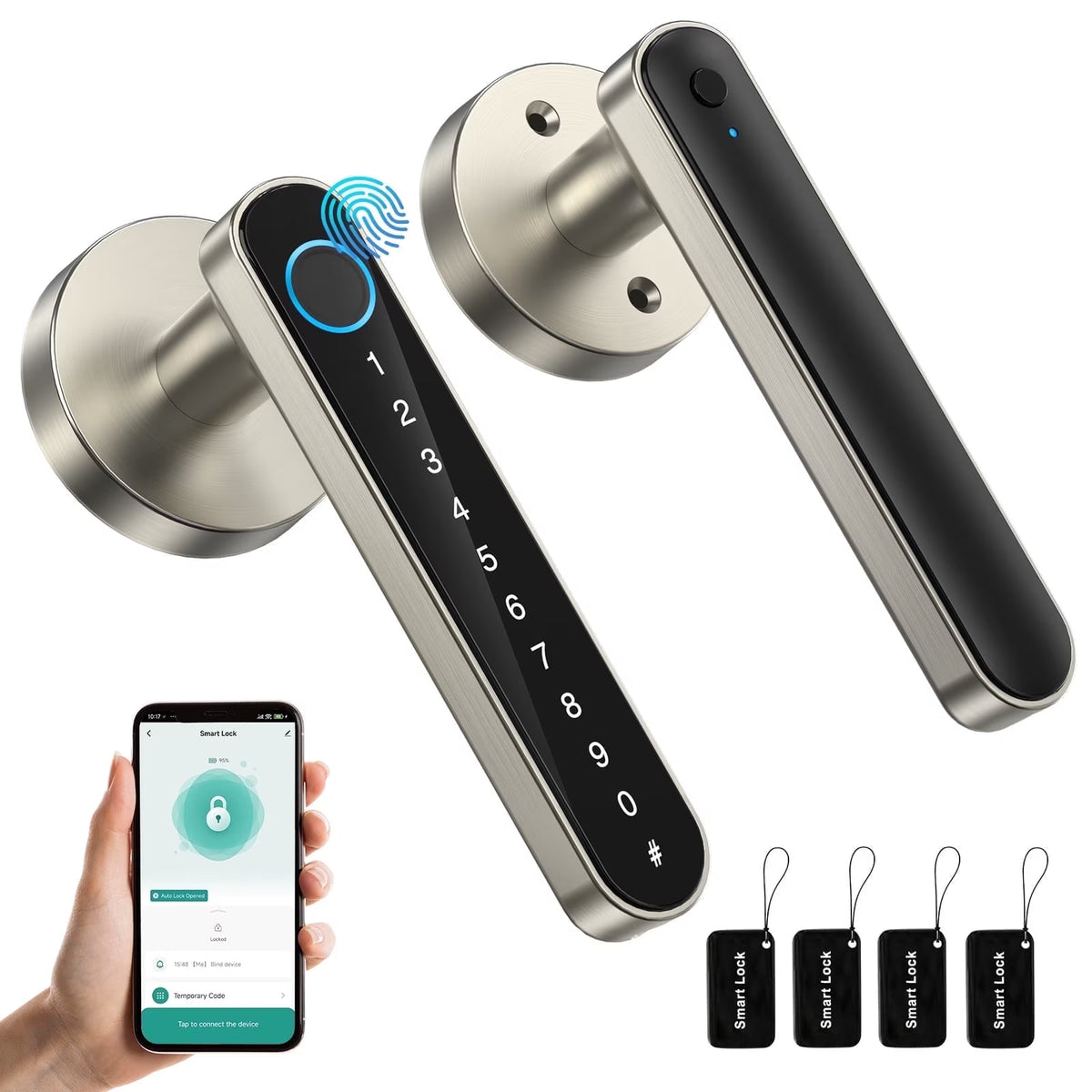 Plugwell™ TMEZON Biometric Smart Fingerprint & Keyless Entry Door Lock