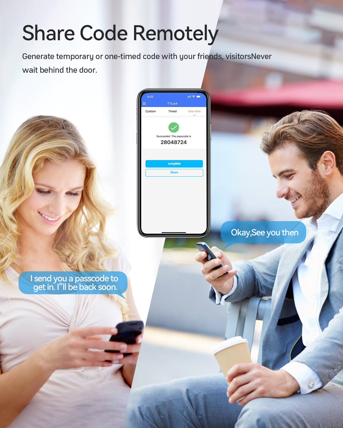 Serrure de porte intelligente biométrique à empreinte digitale et entrée sans clé TMEZON Plugwell™