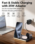 Plugwell 3-in-1 Fast Wireless Charging Station with Ambient Base