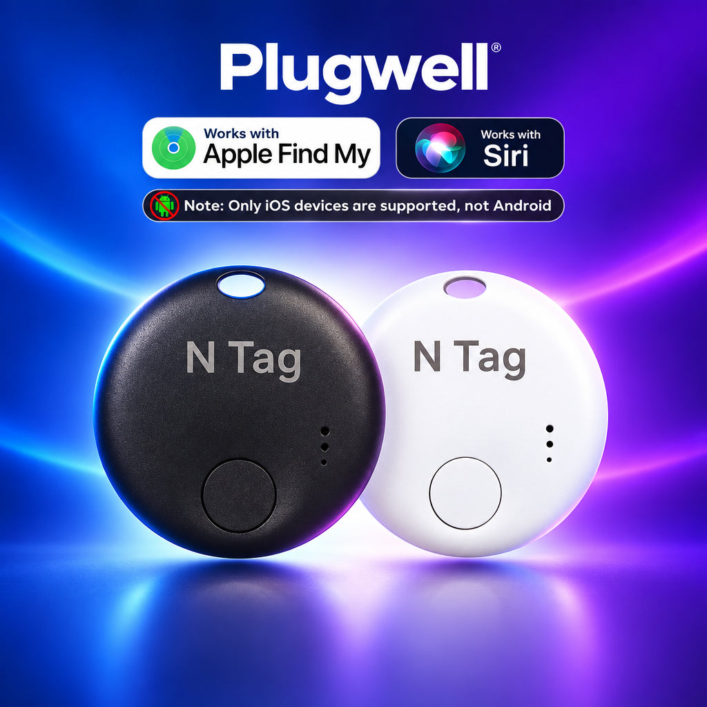 Track keys, bags, luggage, and valuables with the Plugwell™ Bluetooth Smart Tag. Works with Apple Find My for easy setup, location tracking, and peace of mind.
