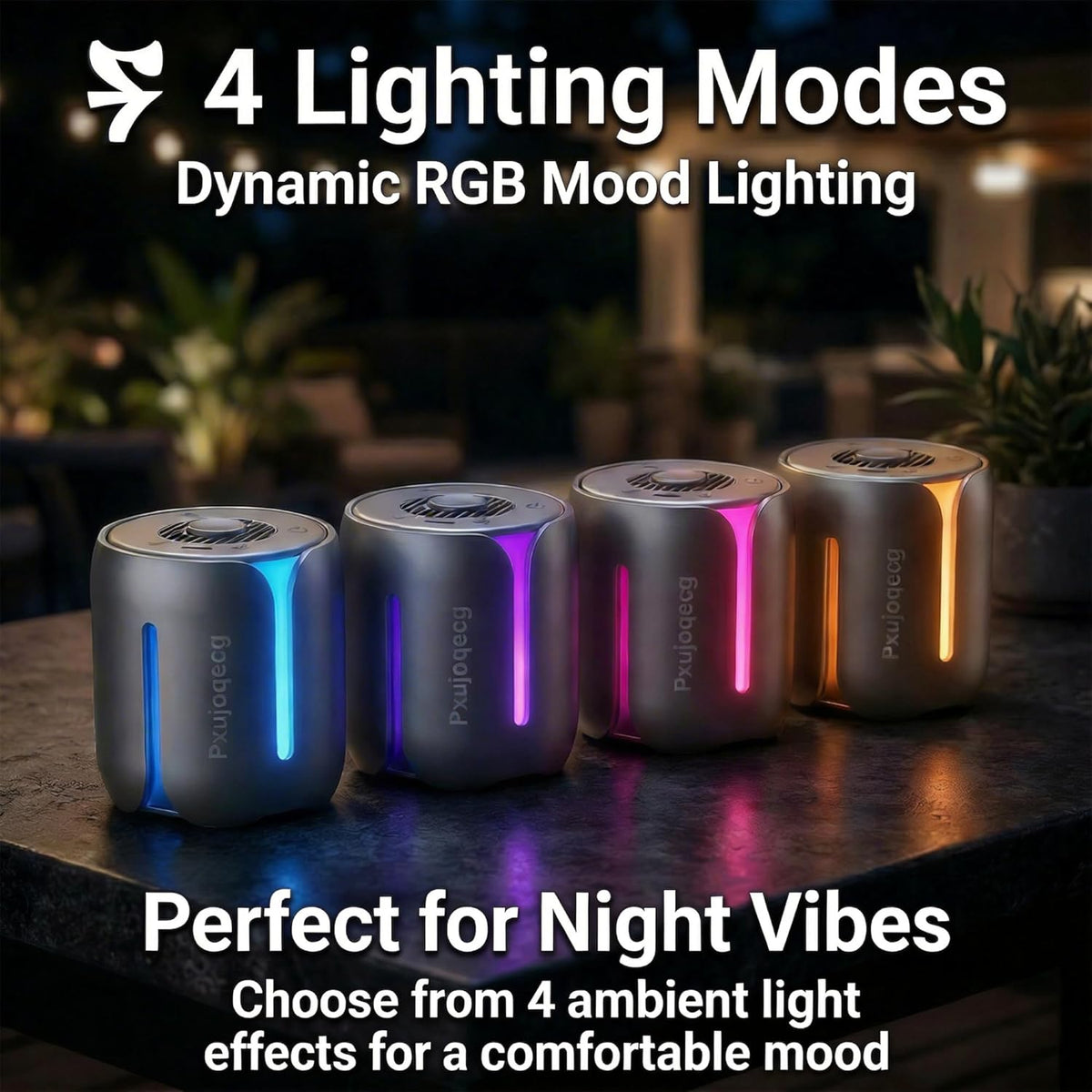 Portable Bluetooth Speaker with RGB Light, Spinning Desk Gadget