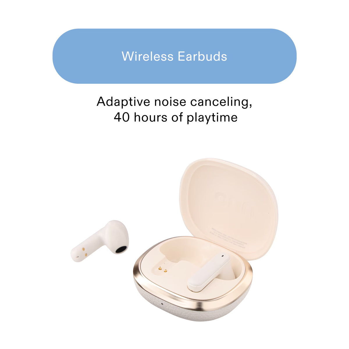 Hushbyte Wireless Earbuds, White