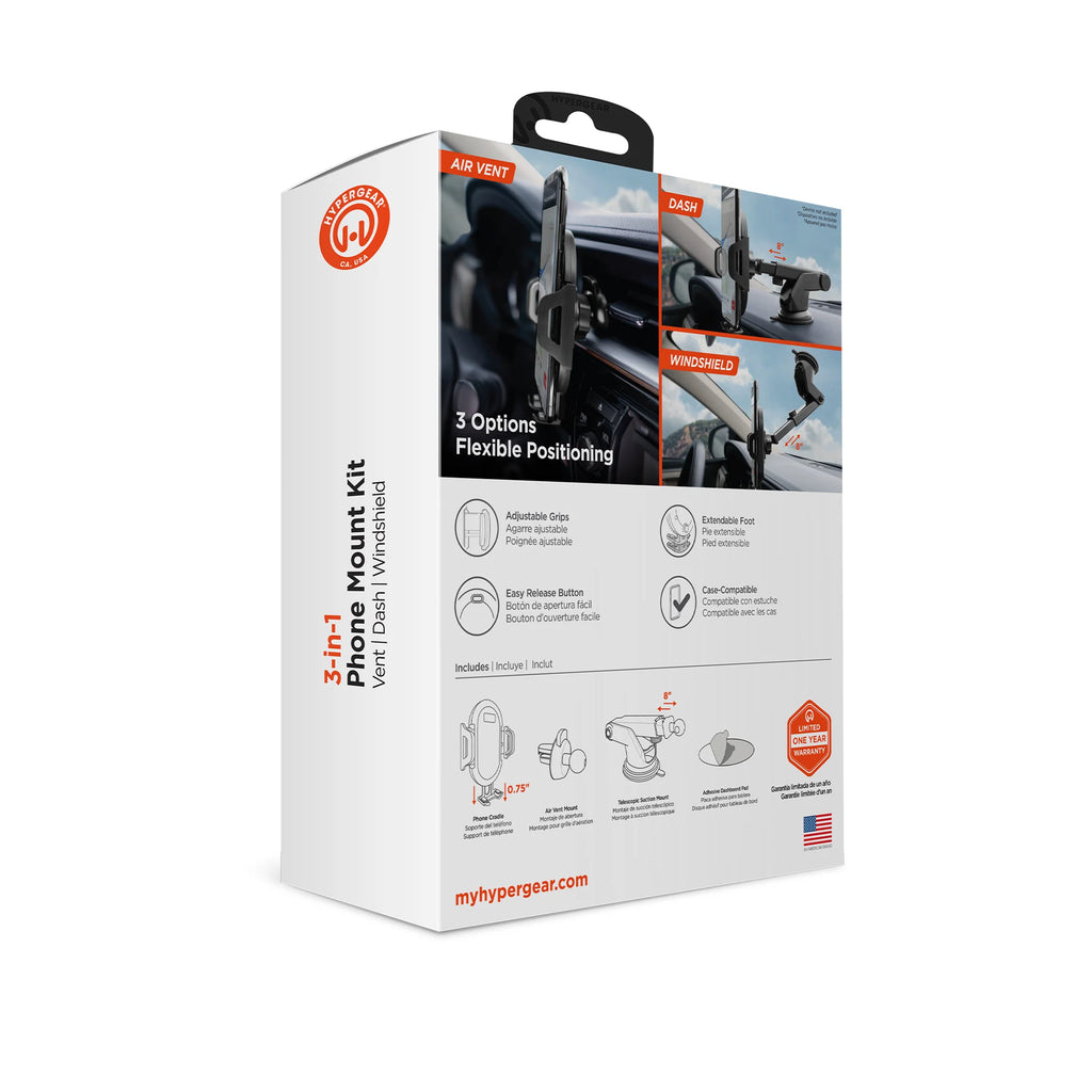 Hypergear 3-In-1 Phone Mount Kit