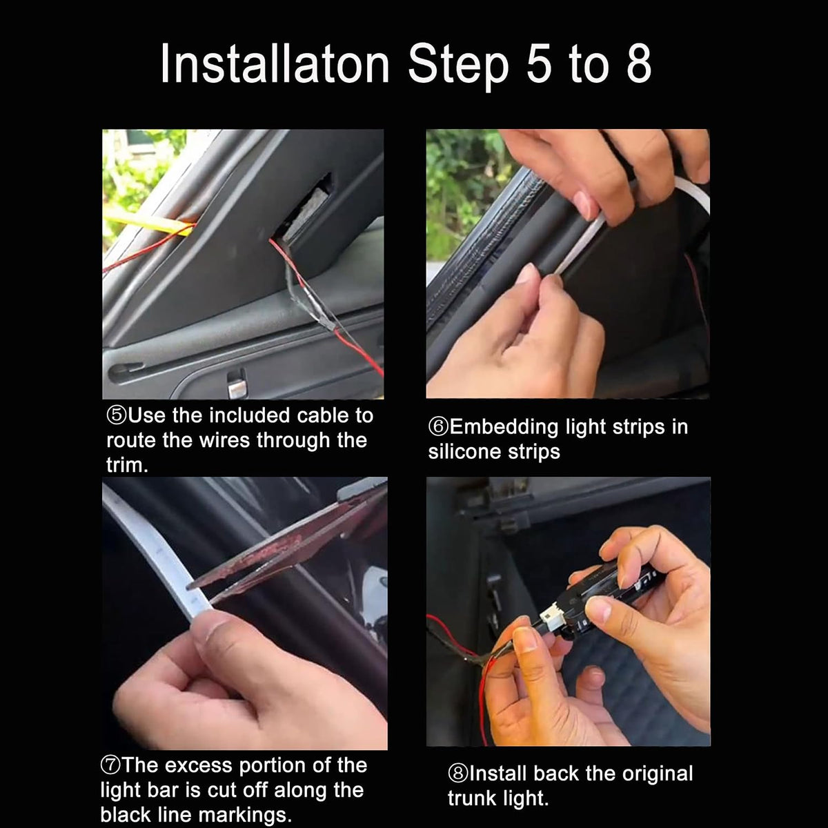 Newly Upgraded 157.48" SUV Trunk LED Light Strip, 6000K Dynamic Flowing Bright Cargo Area Lighting for Trunk Organizer/Mat Setup, Waterproof Interior Tailgate Lamp for Suv/Mpv(White)