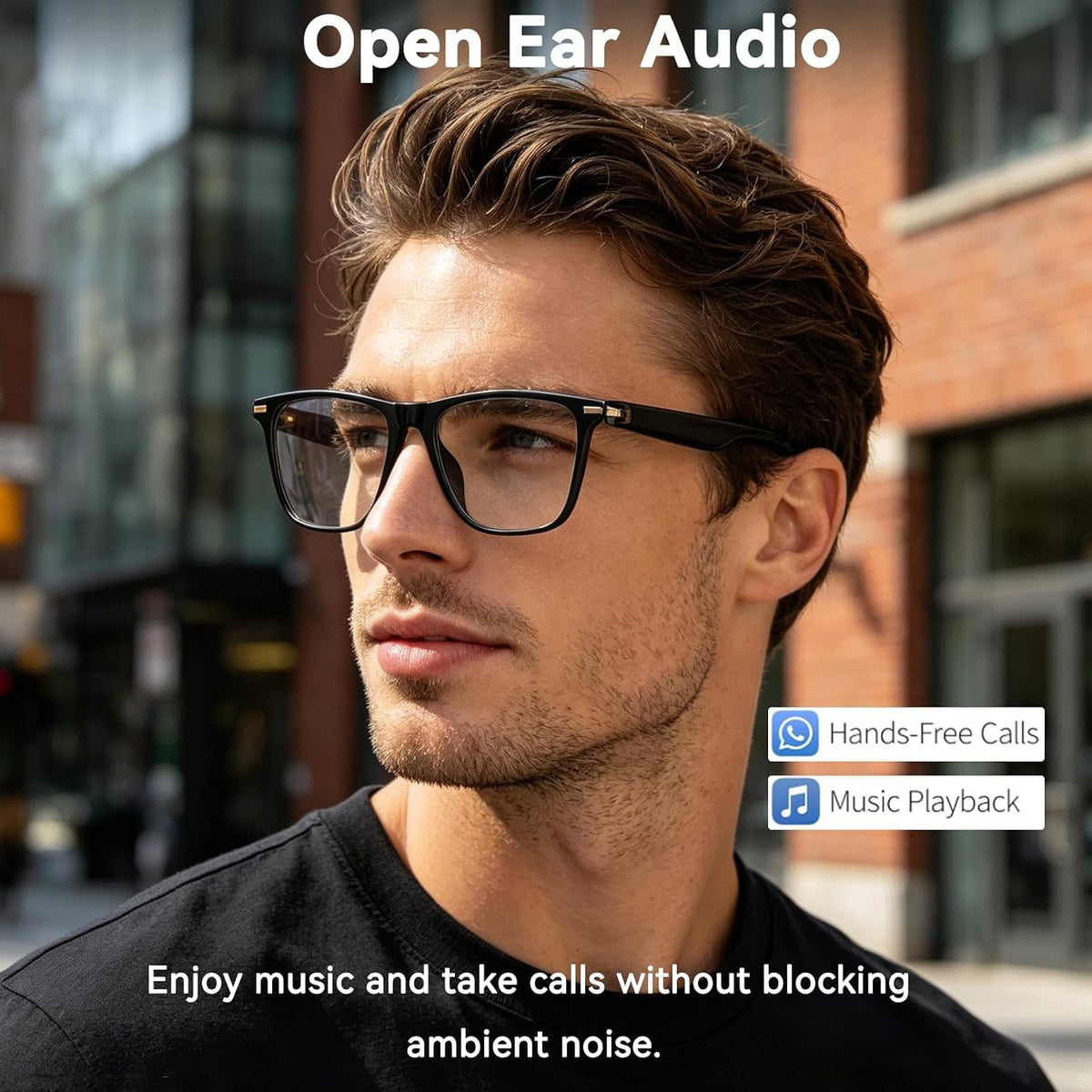 AI Glasses for Men & Women, Smart Glasses Powered by Chatgpt, Bluetooth Glasses with Real-Time Translation, Music&Calls, Photochromic Lens for Daily Use, Travel