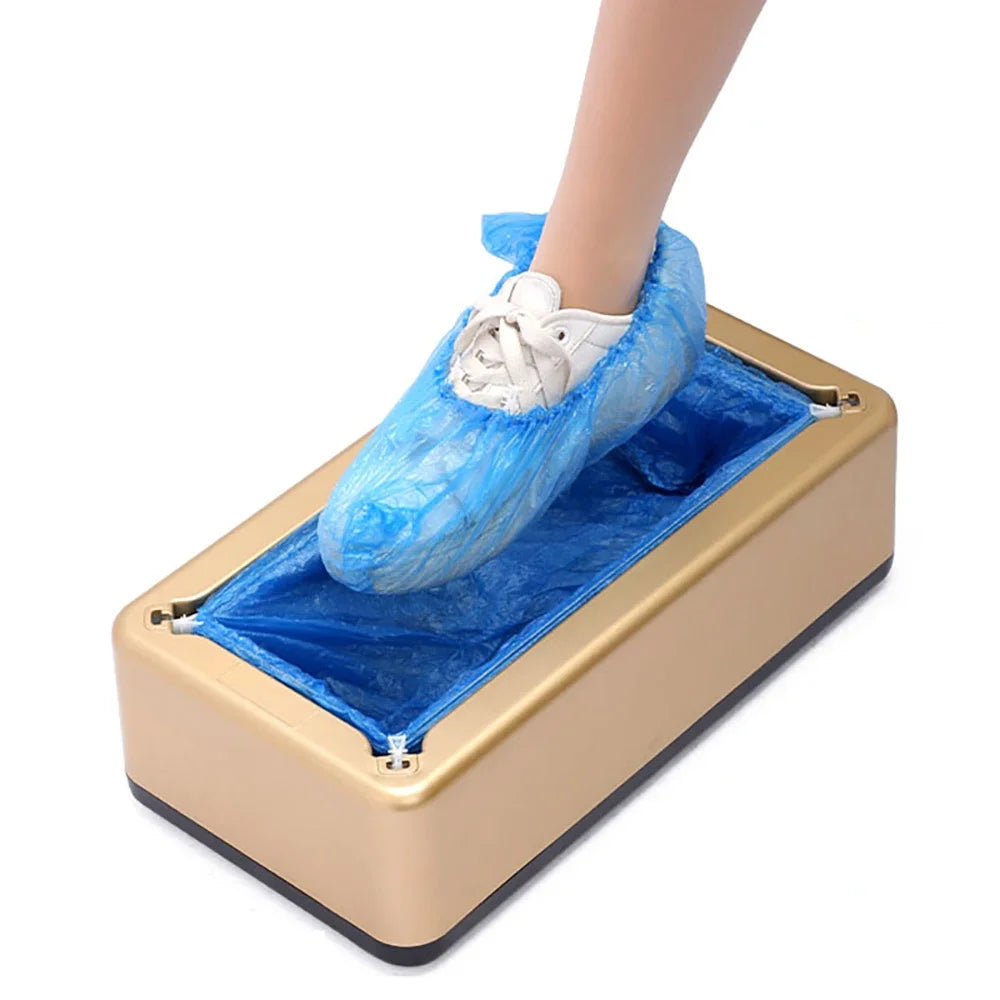 Keep floors clean with the Plugwell™ Automatic Shoe Cover Dispenser. Hands-free operation, no electricity required, durable construction, and includes 100 waterproof shoe covers.