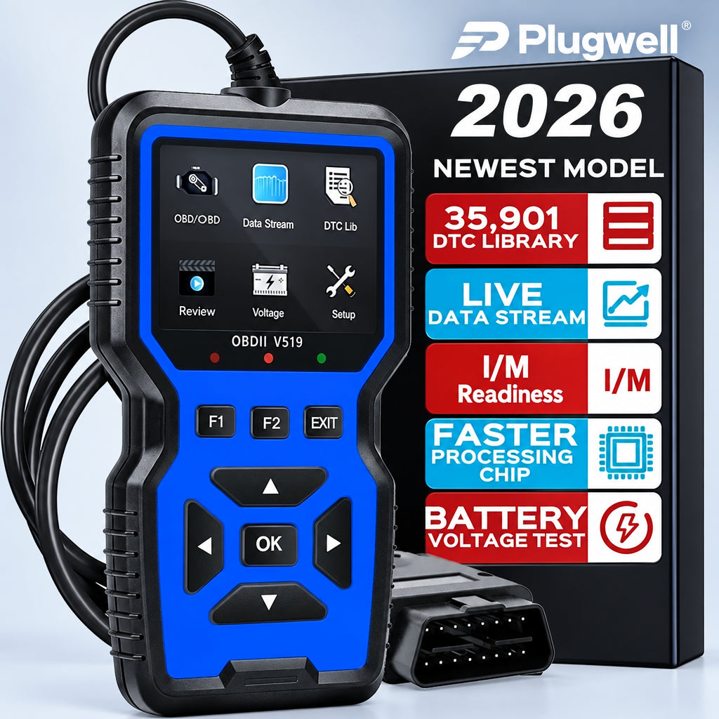 Plugwell™ V519 OBD2 Scanner | Automotive Diagnostic Tool & Code Reader