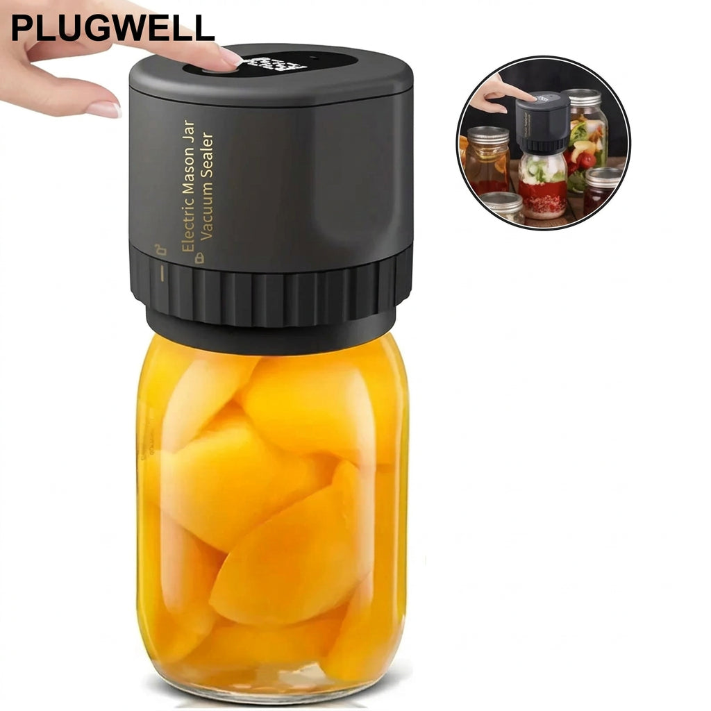 Cordless vacuum sealer on a mason jar