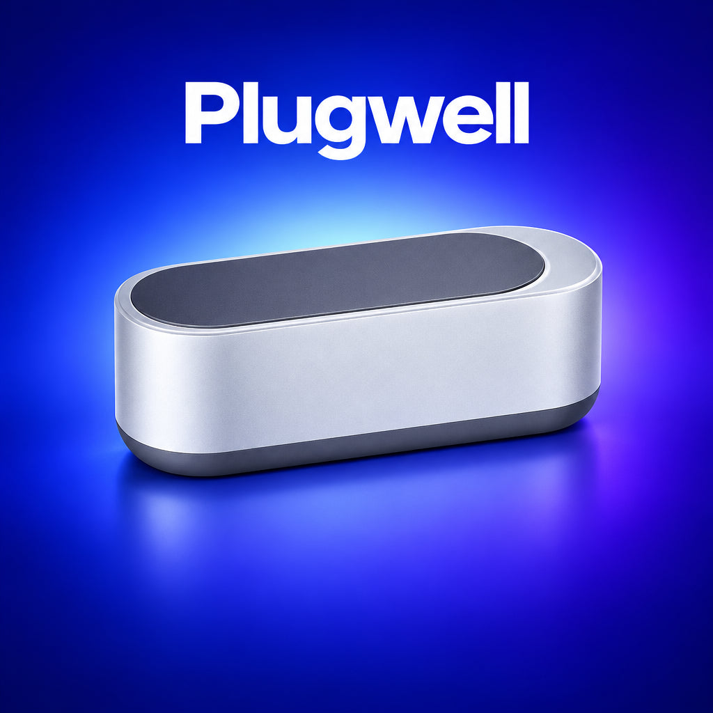 Clean jewellery and small accessories effortlessly with the Plugwell™ Portable Sonic Cleaner. High-frequency sonic technology removes dirt, tarnish, and buildup for a brilliant shine.
