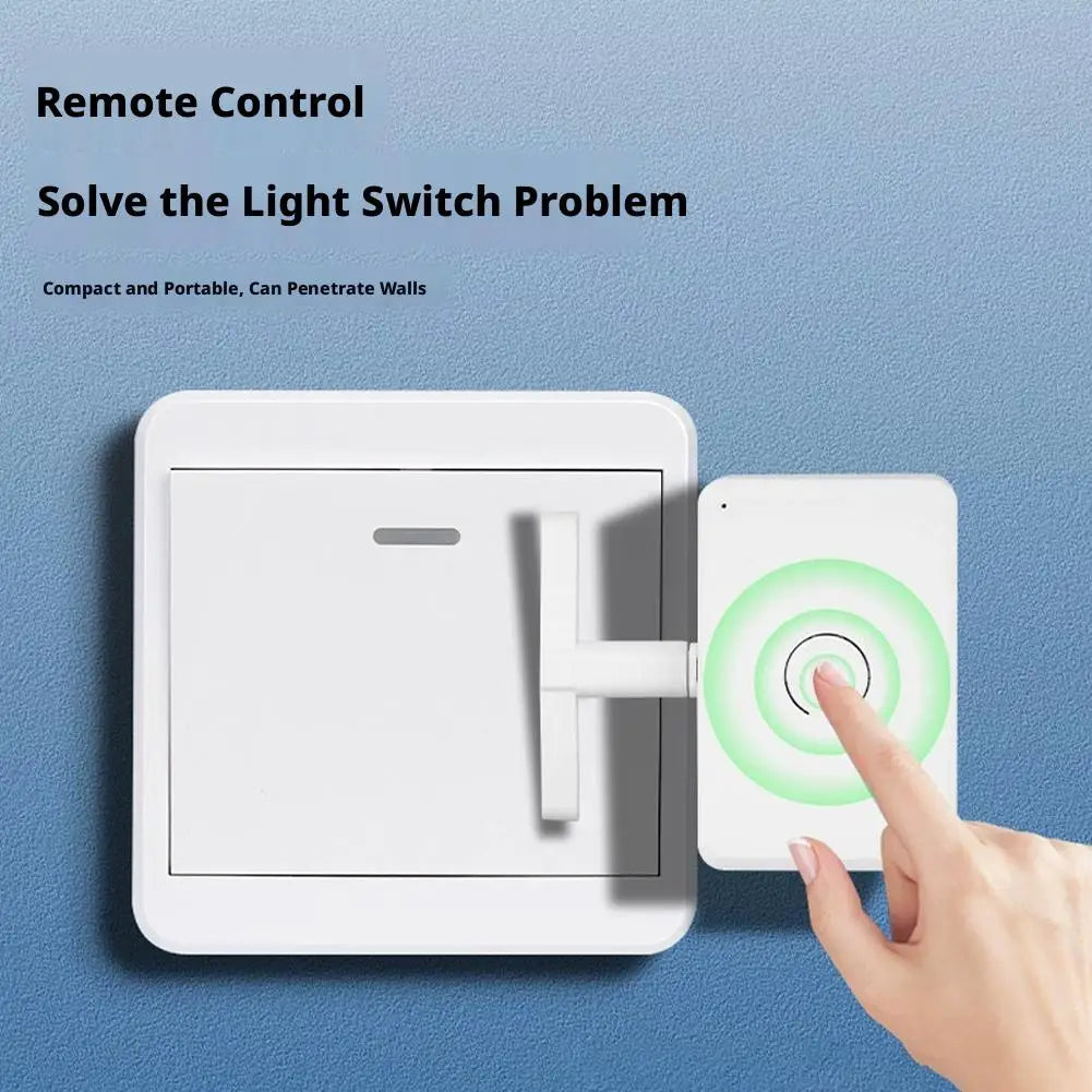 Control existing wall switches remotely without rewiring. The Plugwell™ Wireless Smart Switch Pusher installs in seconds and works with most rocker switches for effortless home automation.