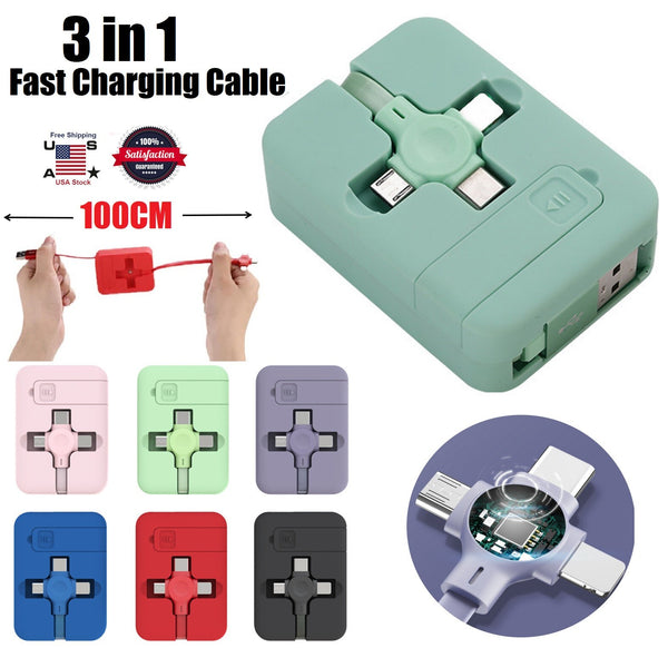 Plugwell 3-in-1 Heavy-Duty Fast Charging Multi-Cable