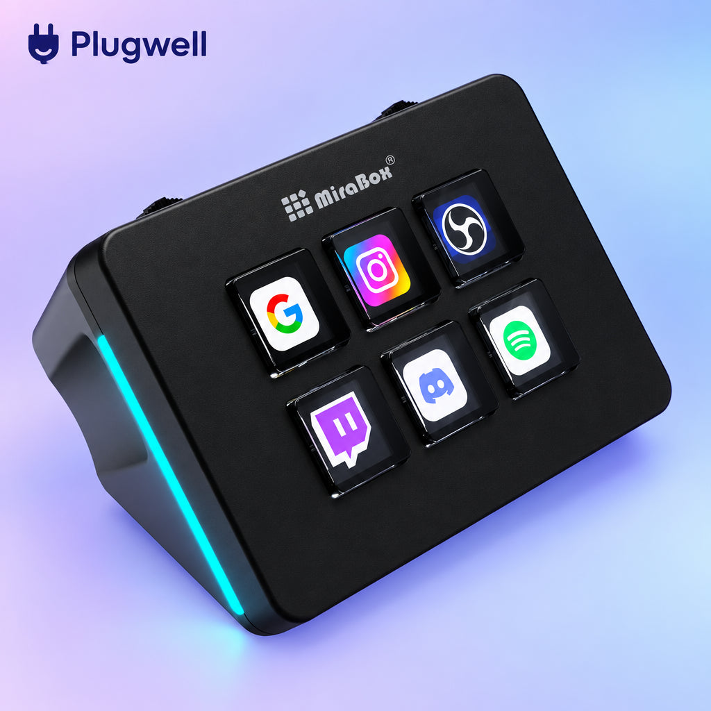 Stream Deck Mini Macro Keyboard | Custom LCD Control Pad | Plugwell™